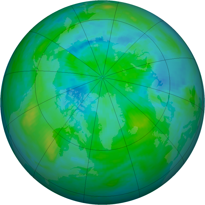 Arctic ozone map for 08 September 1992